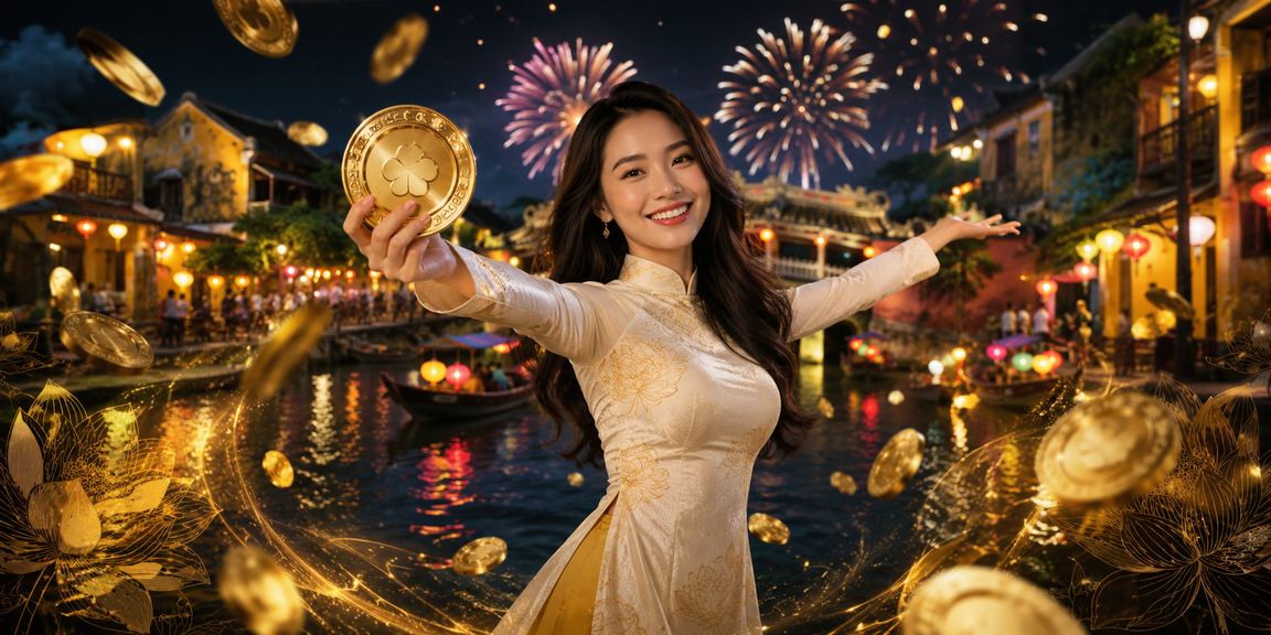Người chơi card game tại chợ đêm Hội An với ánh đèn lồng lung linh