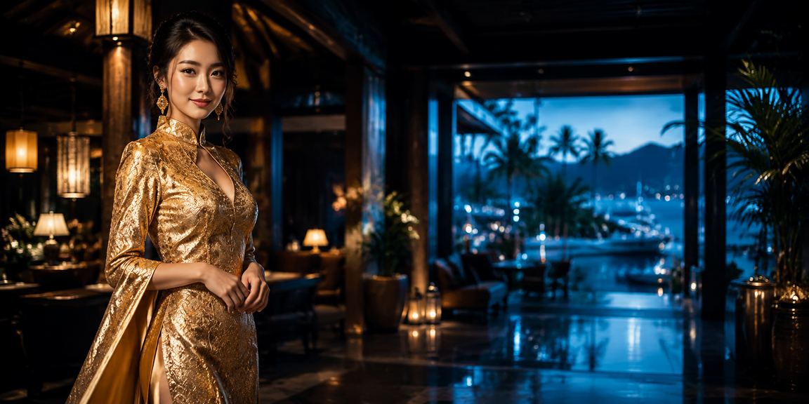 Không gian cá cược casino Việt Nam với ánh đèn vàng ấm áp buổi tối